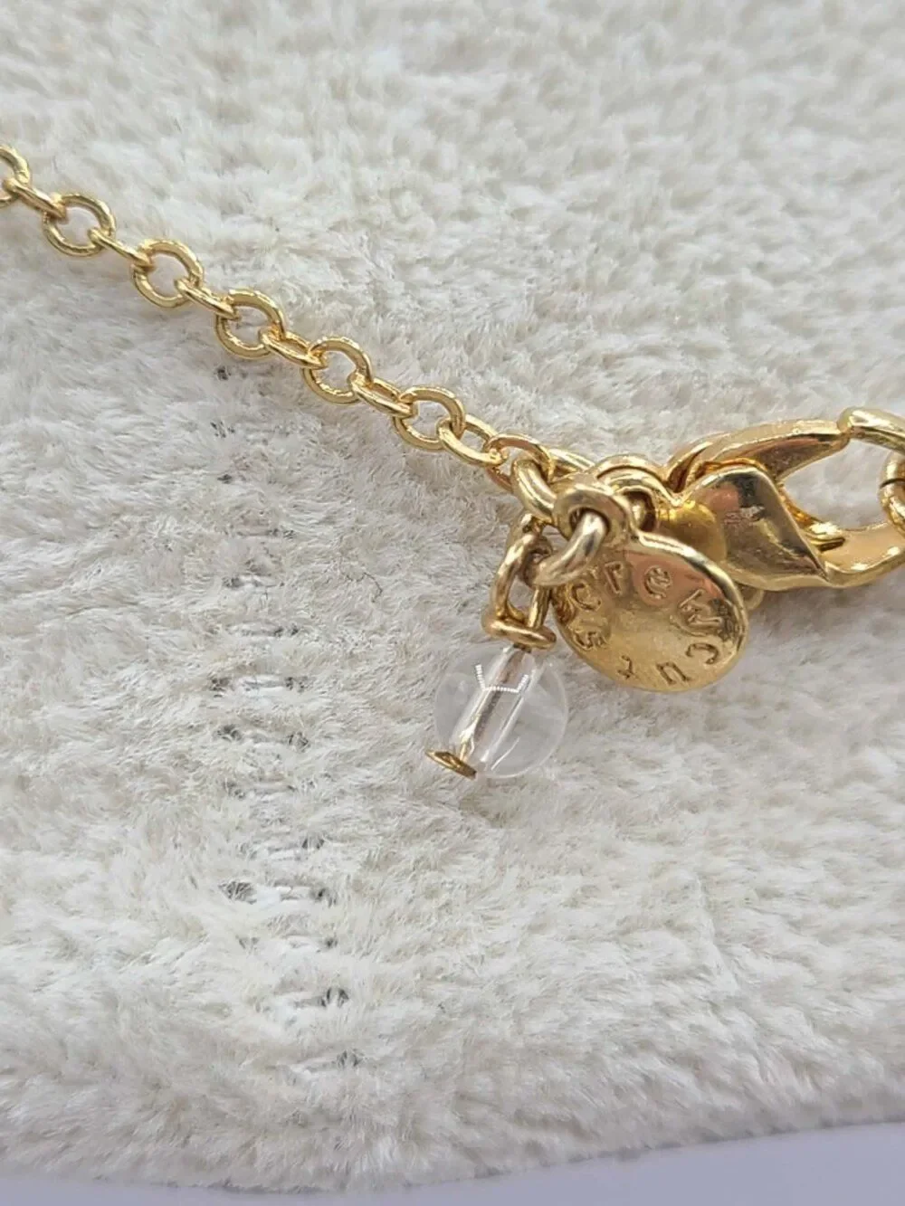 J Crew Orange Enamel Gold Tone Necklace
